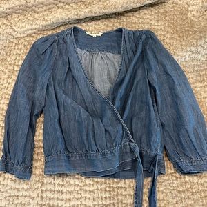Madewell chambray wrap shirt